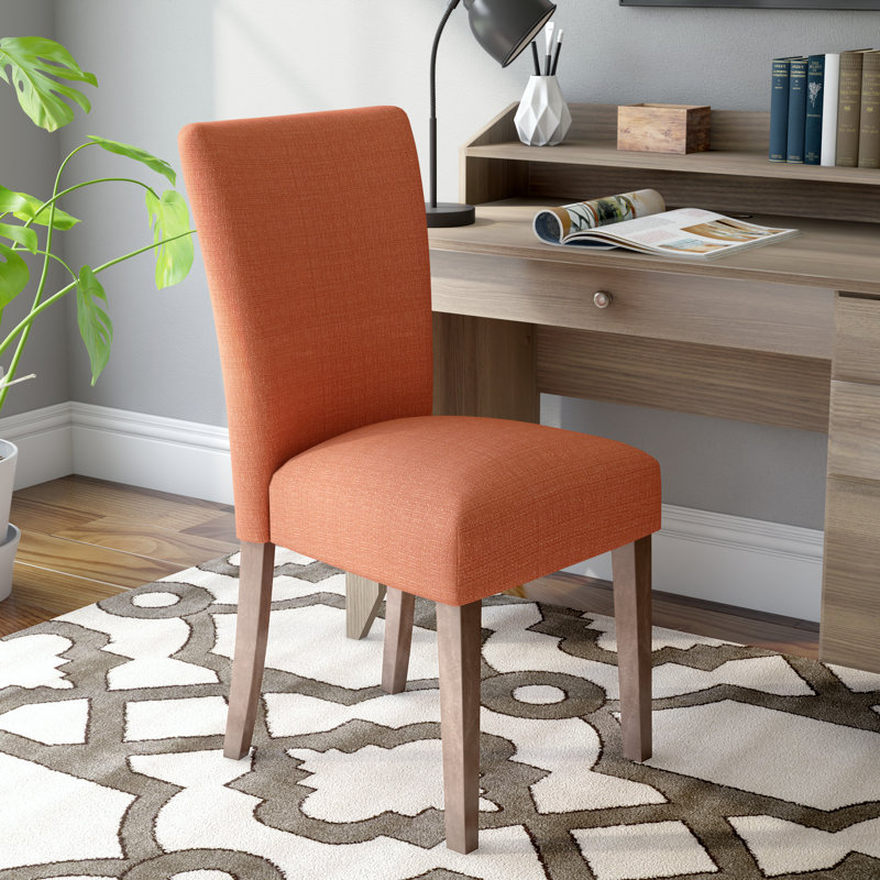 Chaise de salle à manger Parson rembourrée Carista, Cayenne Everly