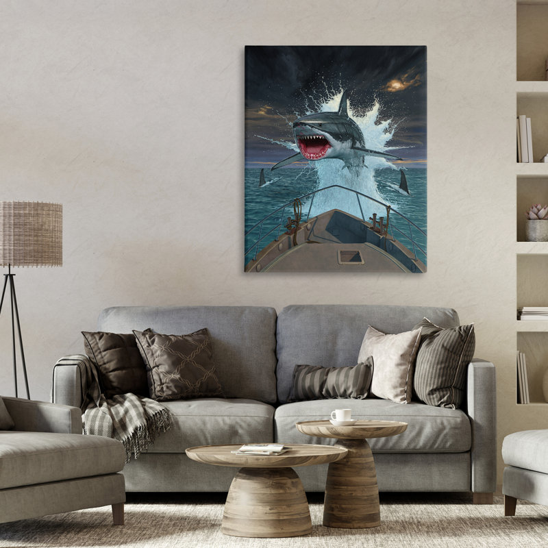 Fish Out Of Water Shark Canvas, design by Vincent Hie, 40" H x 30" W