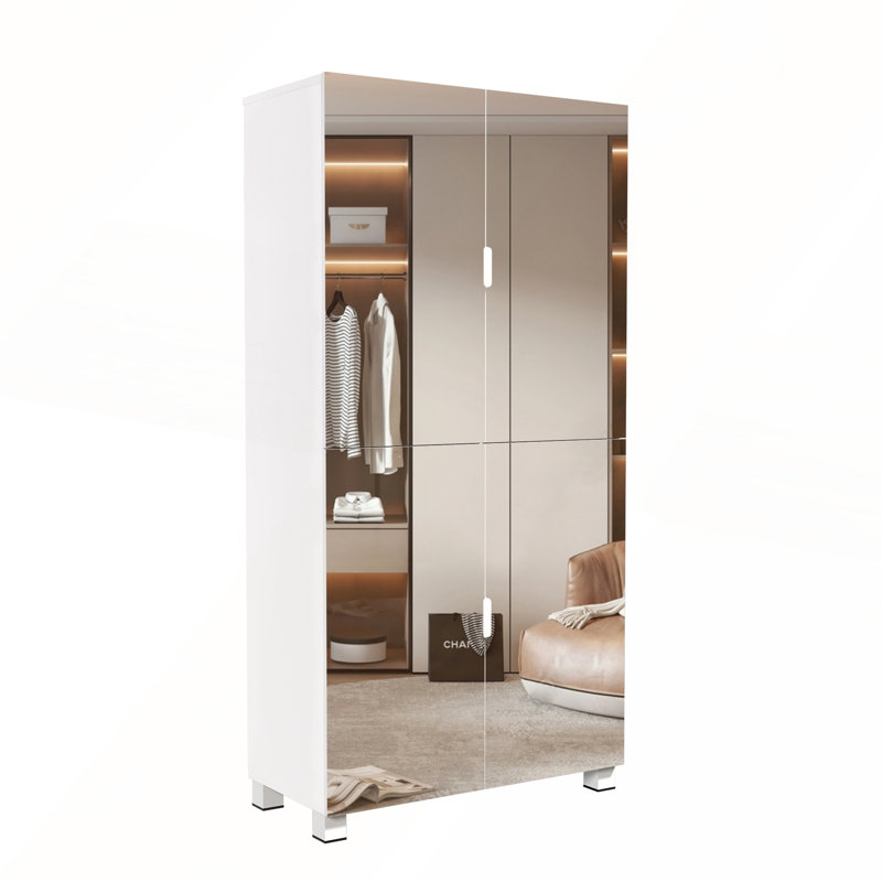 Grande armoire à chaussures avec miroir