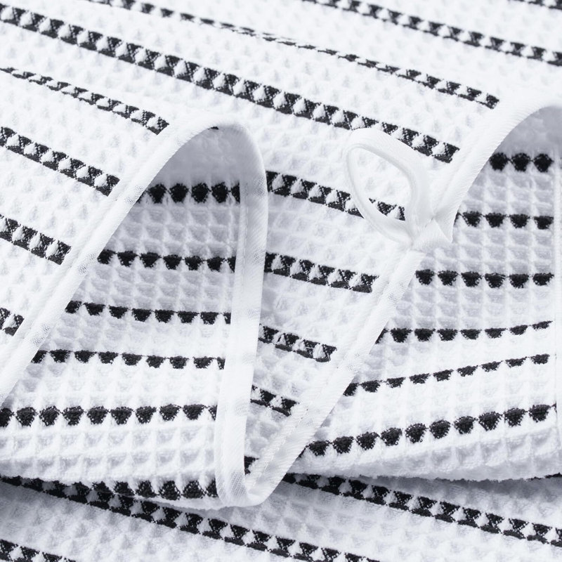 Bath Towel, White/Black