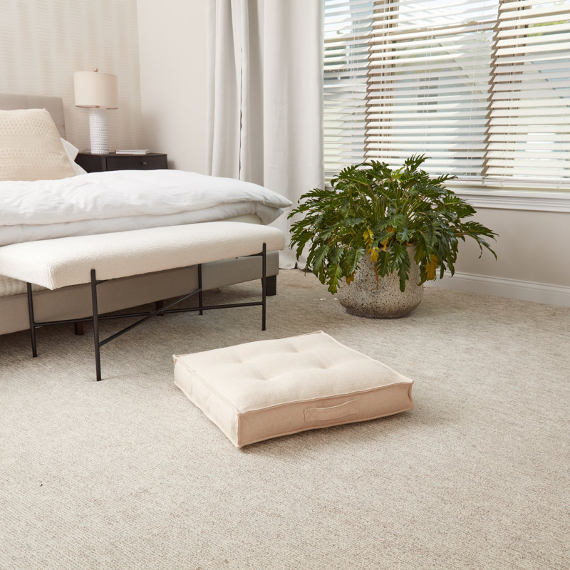  Polyester Floor Pillow, 5" H  x 32" W, Cement