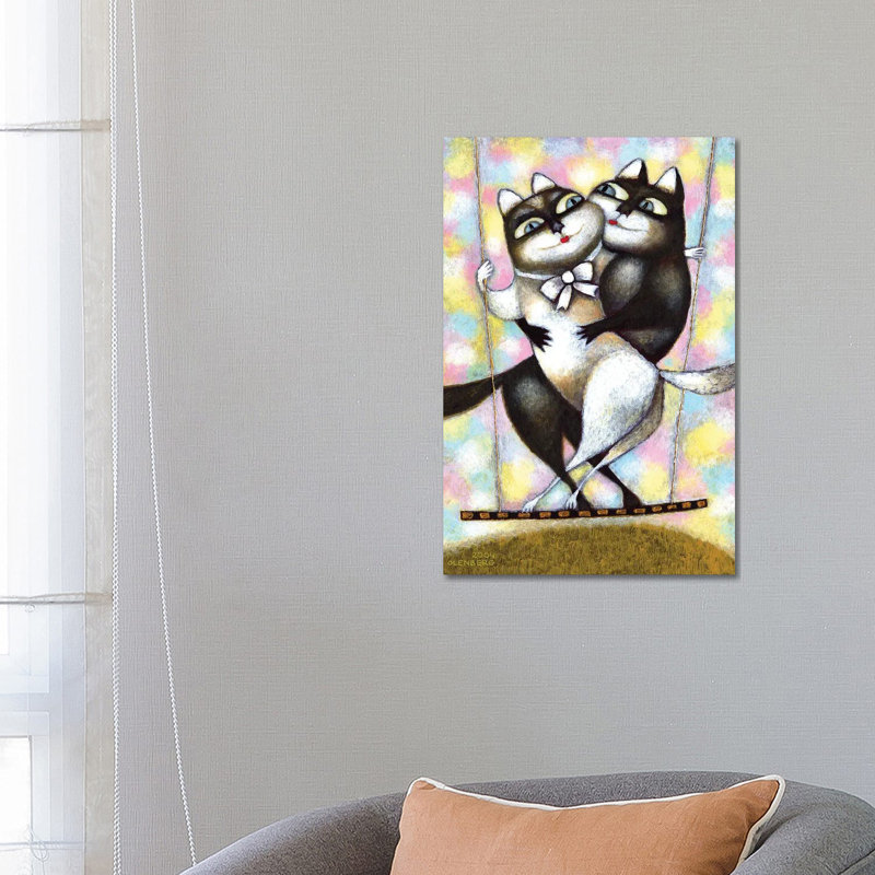 Cats in Love 1 Piece Wrapped Canvas Wall Art, 66.04cm H x 45.72cm W x 1.905cm D