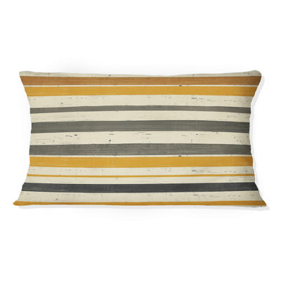 Coussin lombaire orange et beige Mid Century Retro Stripe
