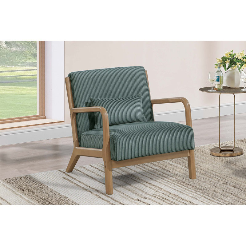 Chaise d'appoint en velours côtelé Sage Color 1Pc, Sauge