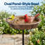 Redwan Oval Polyresin Bird Bath Bowl with Metal Stake -621142017