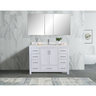 Ensemble de meuble-lavabo simple 49 po avec miroir Kor Carmela
