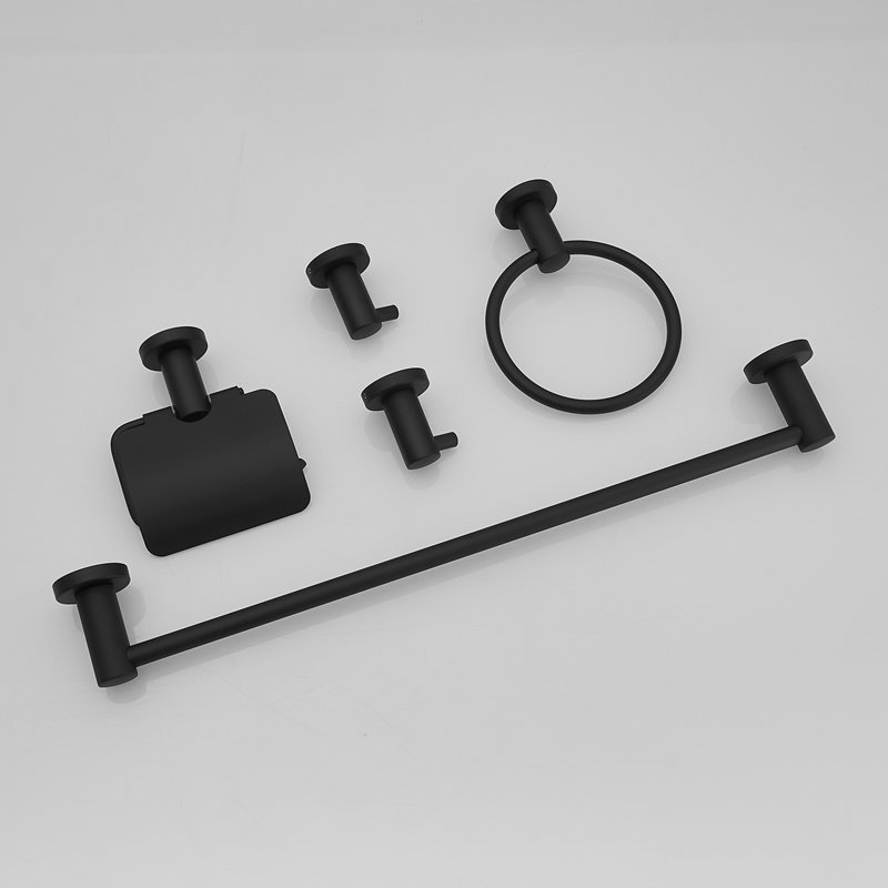 Safira 5 - Piece Bathroom Hardware Set, Matte Black