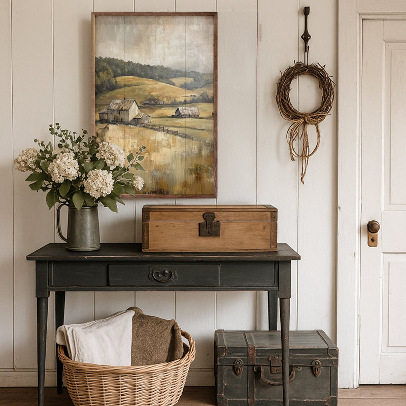 Rustic Farm Land par Petals Prints Design, H 8 po x l 5 po
