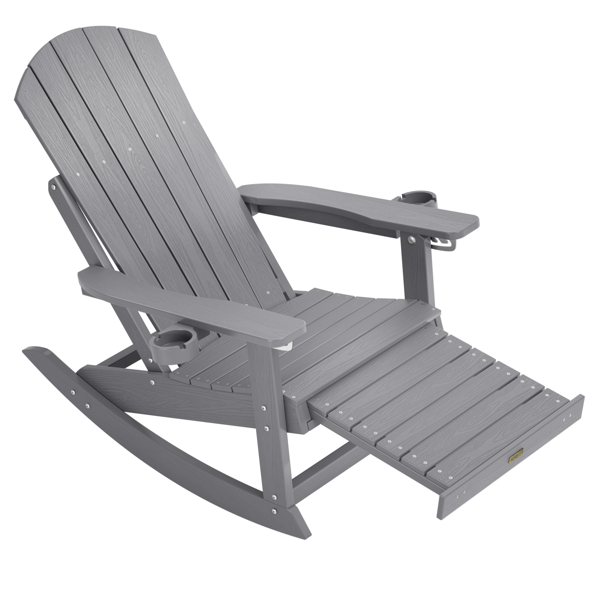 Rocking Chair With Ottoman KINGYES Folding With Retractable