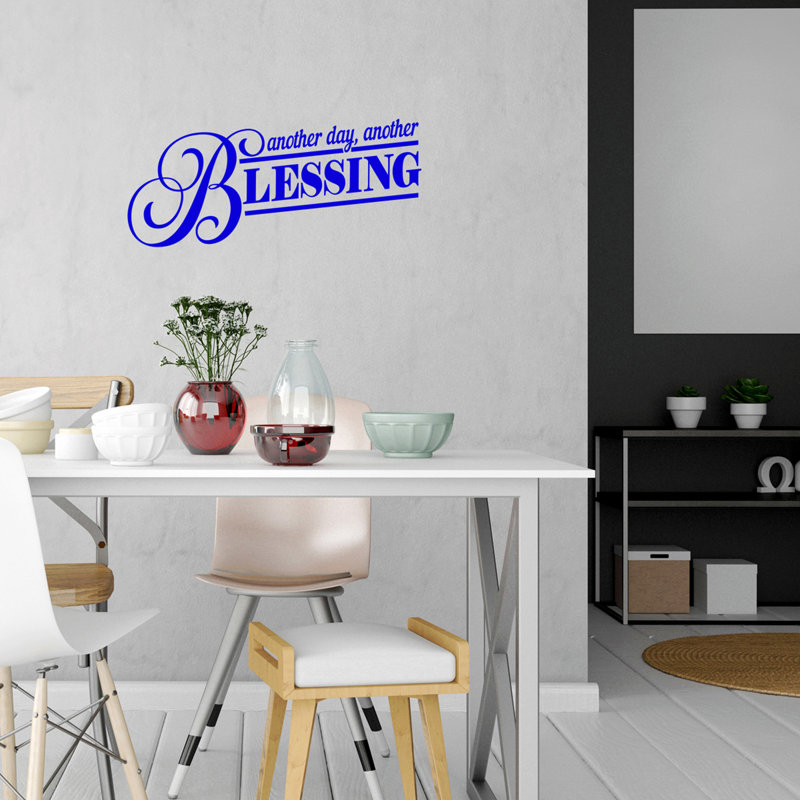 Adhésif décoratif citation inspirante, H 13 po x l 30 po, Bleu