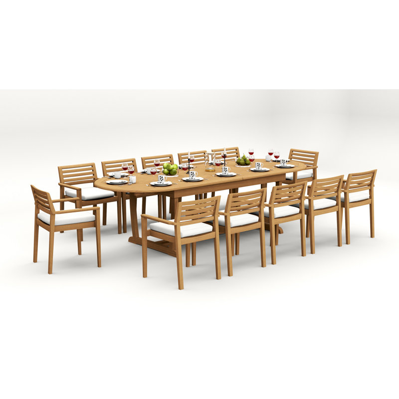 Ensemble repas d'extérieur Bechtel, 30" H x 82" L x 43" W, 12