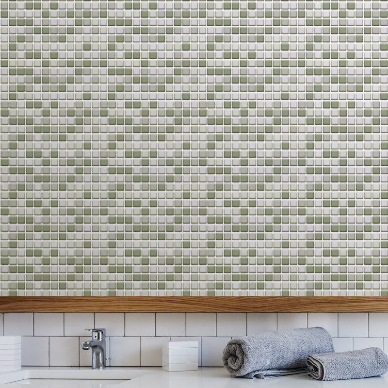 Ariannie Glitter Mosaic 3D Sticker Tile 30 x 15cm, Green
