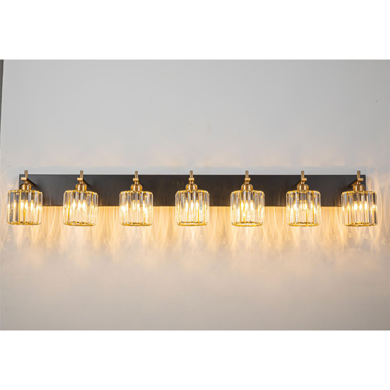 Éclairage pour meuble-lavabo à intensité variable Corless, Noir mat / Or, 7