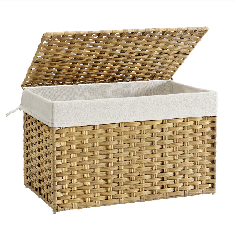 Metal Laundry Hamper with Handles, Natural