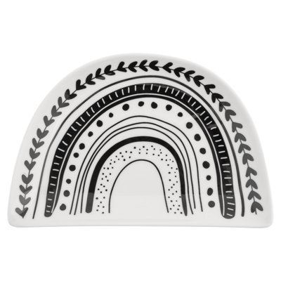 BOHO B&W SHAPED TRINKET TRAY  RAINBOW
