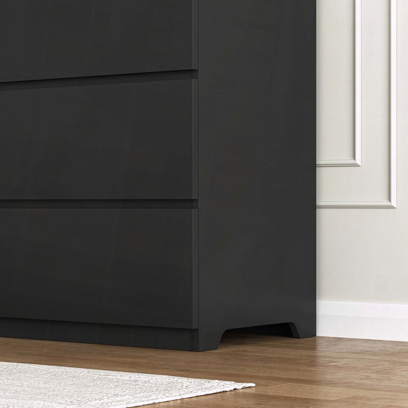 Armoire de rangement à 6 tiroirs, Noir