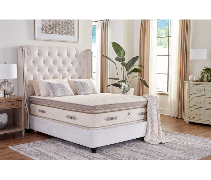 PlushBeds 3-Inch Firm Quilted Organic Mattress Topper, Split King, 3"