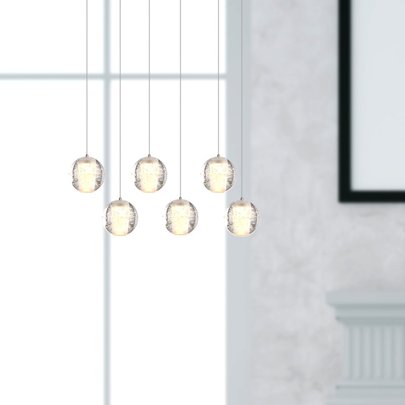 Veroniza 6 - Light Nickel LED Cluster Pendant
