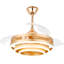 Ventilateur de plafond moderne Orren Ellis 42 po à assembler soi-même, avec éclairage et télécommande, moteur CC réversible à 6 vitesses, intensité variable, couleur or, idéal pour les chambres.-1348109806