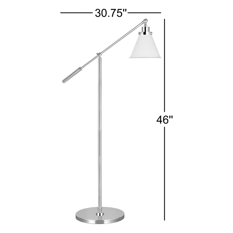 Wellfleet Task Floor Lamp, Silver, Black