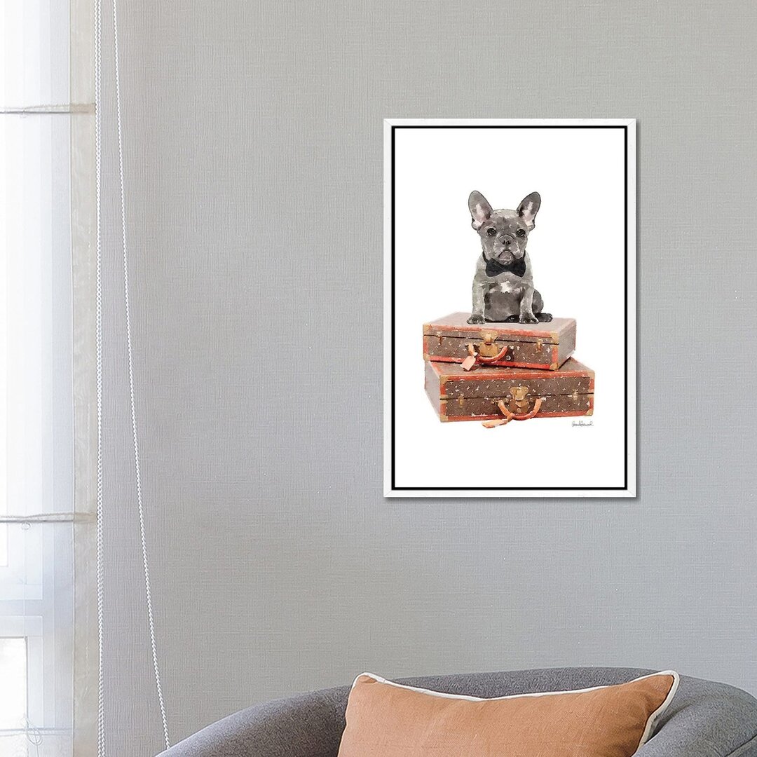 Leinwandbild Luggage Grey Frenchie von Amanda Greenwood