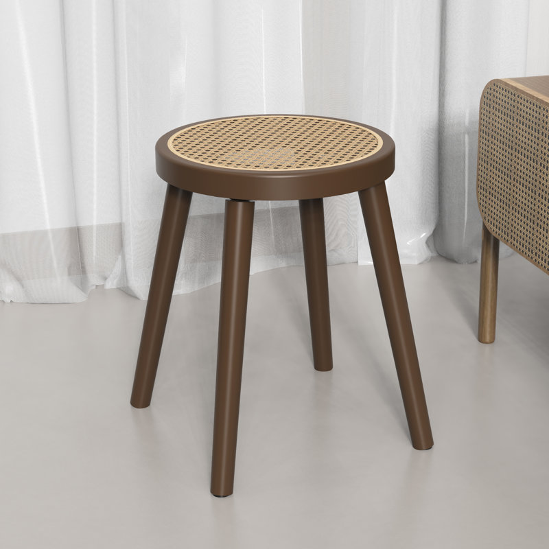 Rattan Accent Stool, Brown