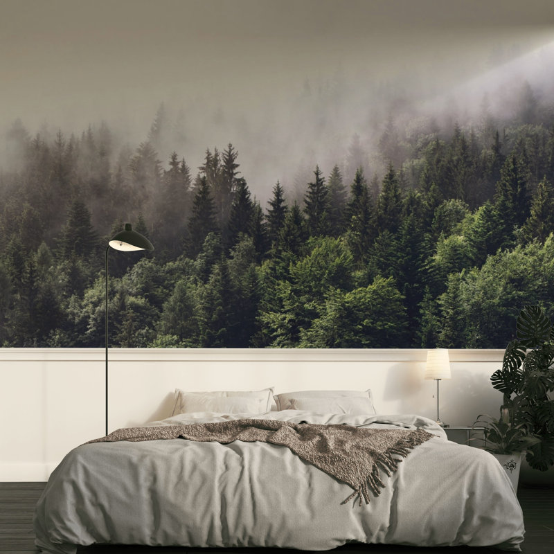 Murale naturelle Dayjah Forest Misty Jungle, L 75 po x l 112 po