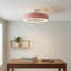 Ventilateur de plafond rond 22 po à DEL avec abat-jour ciel étoilé (rose)