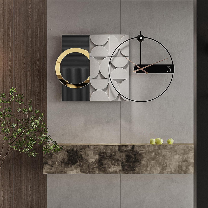 Modern Oversized Wall Clock With Nordic Design, Silent Non-Ticking Mechanism, Battery Operated For Living Room, Bedroom, And Office