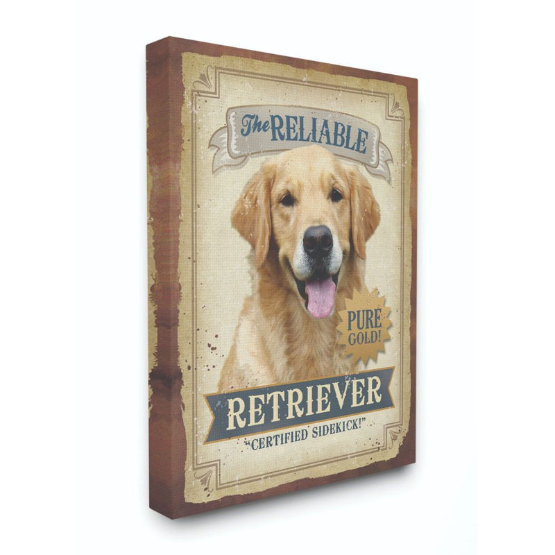 « reliable retriever dog pour chien », impression sur affiche, Plaque de bois, H 15 po x l 10 po