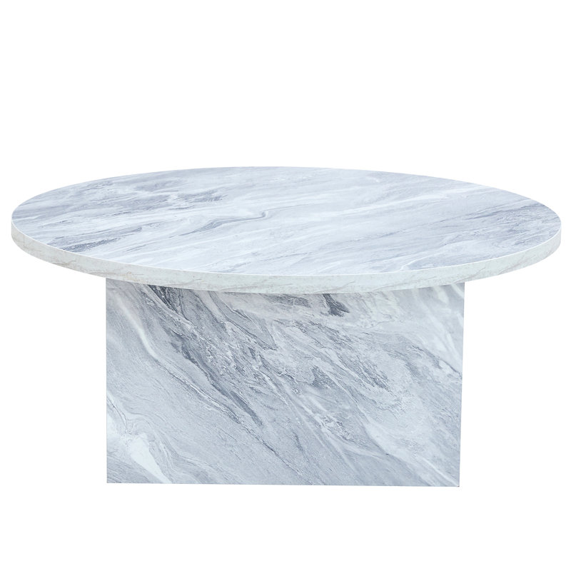 Modern White Round Table, 31.5 In. Diameter & 14.36 Height, Practical For Daily Use Laundry 30.92"X14.36", Made With Material