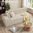 Boneless Upholstered Faux Rabbit Fur Flannel Sofa With Pillows - All Foam Compressed And No-Assembly Modular Design-123038184