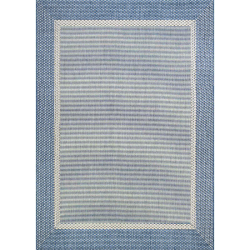 Fierce Banda Beige-Blue Indoor/Outdoor Area Rug, Rectangle 8'6" x 13'