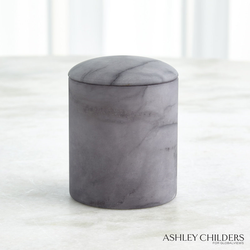 Gala Alabaster Canister-Tall, Gray