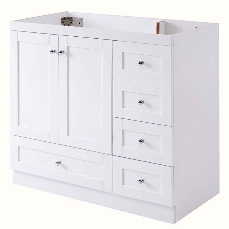 Base de meuble-lavabo simple 35 po seulement, Blanc