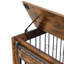 Cage à chien rustique pour deux chiots avec cloison, l 38,91 po x P 24,59 po. Diviseur réglable pour chiens en pleine croissance. Optimisation de l'espace de la porte d'entrée coulissante. Mouvement latéral du chiot. Plateau rabattable
