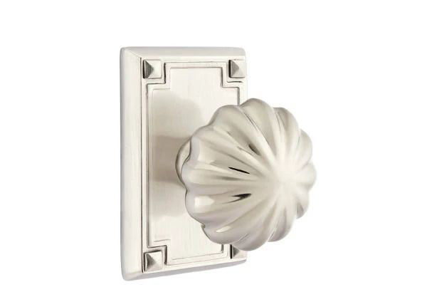 Emtek Passage Interior Mortise Set w/ Arts & Crafts Rosette & Melon Knob (LH)