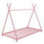 Lits pour maison simple, structure de lit au sol en métal, structure triangulaire, rose