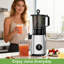 Extracteur de jus pressé à froid de 5,4 po, presse-agrumes, 98% de rendement élevé, mastication lente compacte de 300 W, facile à nettoyer et à installer, argent pour légumes et fruits entiers