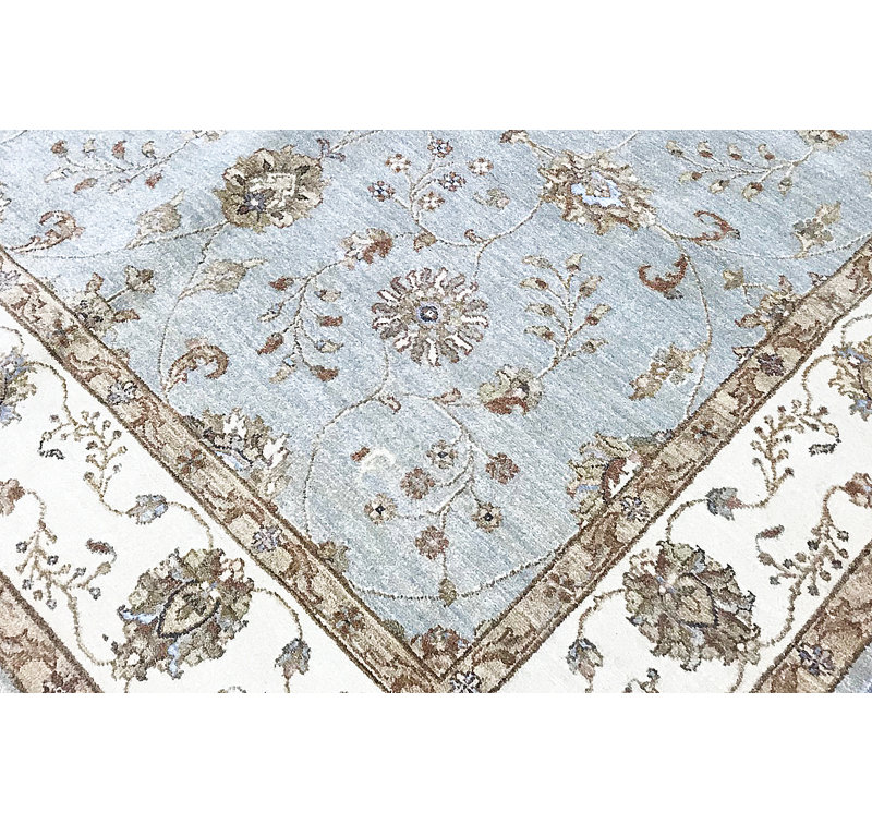 Hand-Knotted High-Quality Light Blue Area Rug