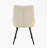 Dining Chairs Set of 2, Off White Faux Leather Dining Room Chair, Metal Kitchen Chairs with Gold Mesh Texture and Black Sanded Legs, Flat Back Upholstered Chair (Off White, Set of 2)-1405357625-1405357607