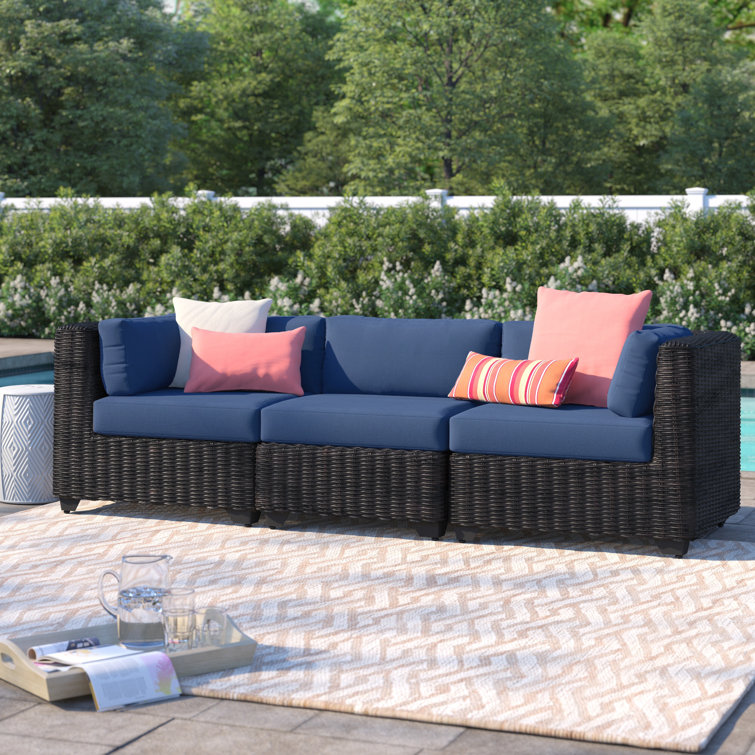 Ayomikun 96'' High-Density Polyethylene (HDPE) Wicker Outdoor Patio Sofa