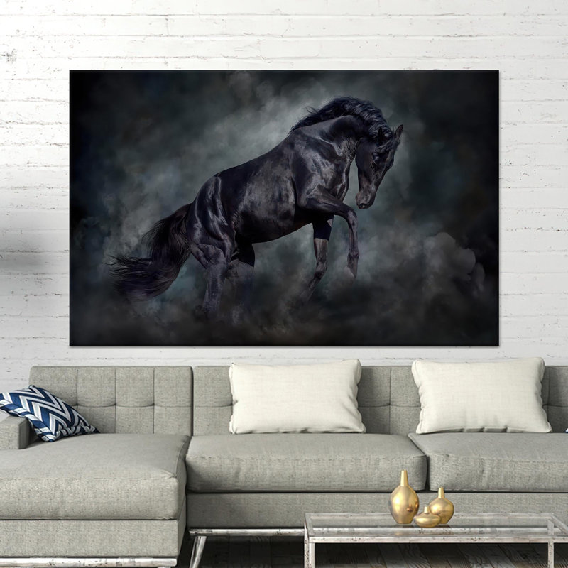 Élégante œuvre d'art sur toile imprimée: décor de ferme rustique, toile noire encadrée 1P, H: 11,9 po x l: 15,8 po