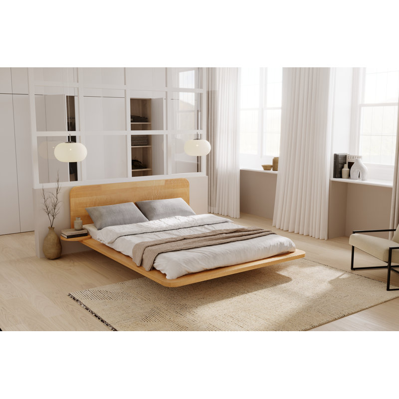 Iyanna Solid Wood Storage Bed, European Double (140 x 200 cm), Natural