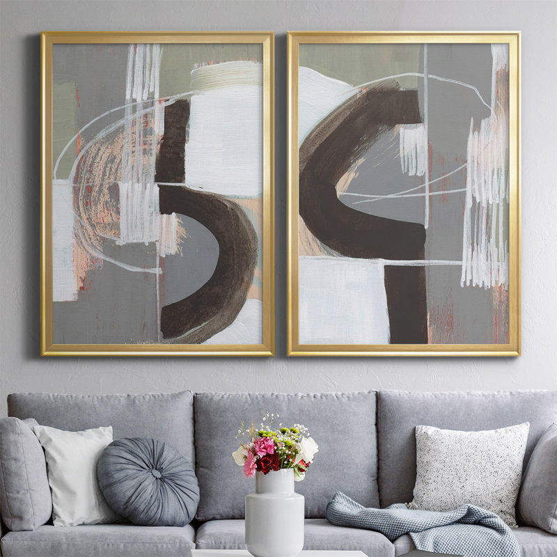Toile encadrée de qualité supérieure Arching Neutrals III - prête à être accrochée, Cadre doré