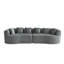 Canapé modulaire incurvé surdimensionné de 111,5 pouces de style nuage sans os avec 6 coussins en velours côtelé de luxe avec siège profond, gris W3505P355587-129232645