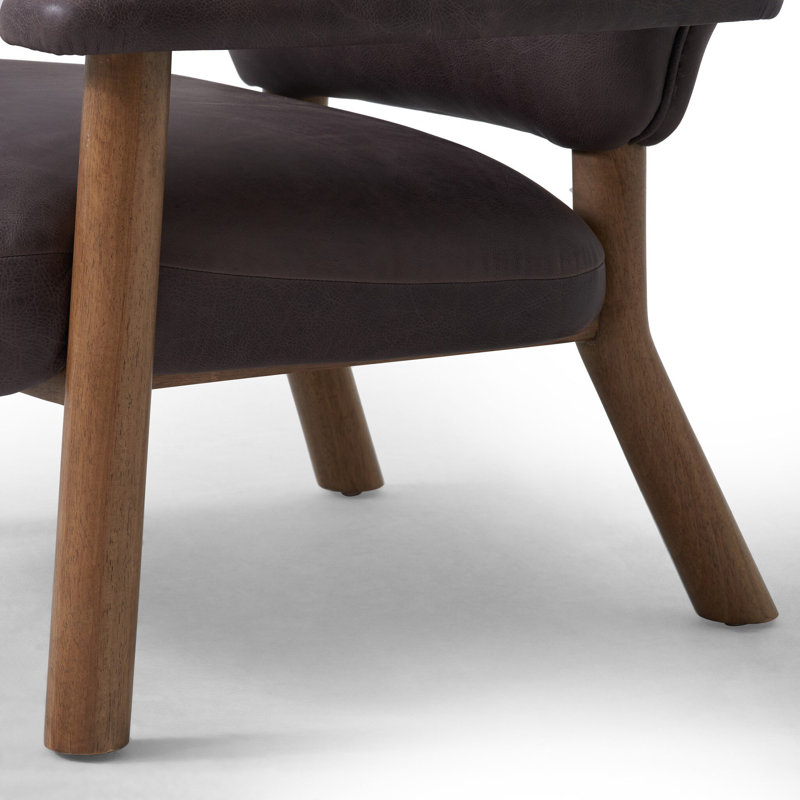Eisley Armchair, Chocolate Brown Genuine Leather