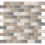 Color Wave 1" x 2" Glass Mosaic Tile in Willow Water Bl