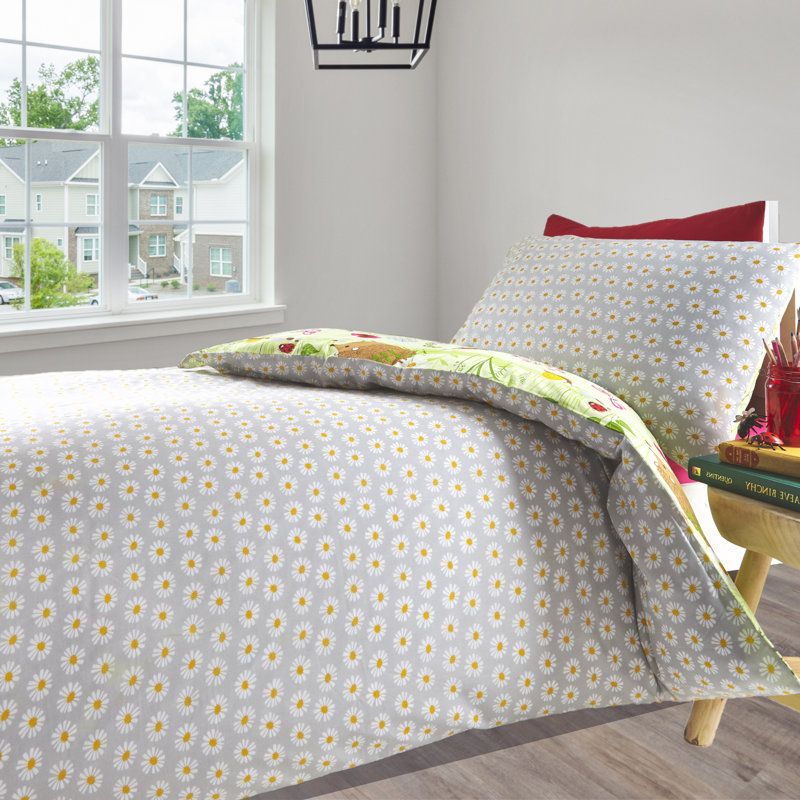 Gunlef Green Reversible Duvet Cover Set, Double - 2 Standard Pillowcases