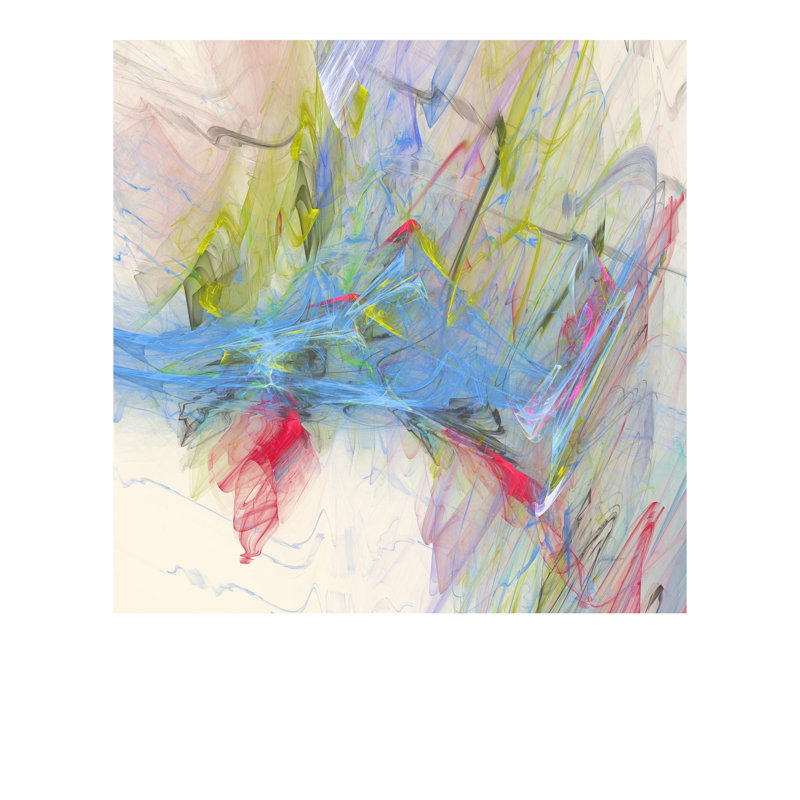 Graphique _ 6031 par Rica Belna - Peinture, Papier avec cadre noir, H 21,25 po x l 17,25 po